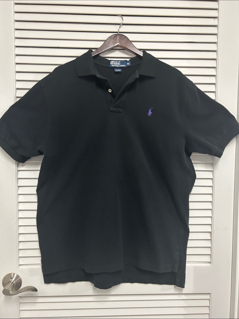 Ralph Lauren Black Polo with Purple Pony